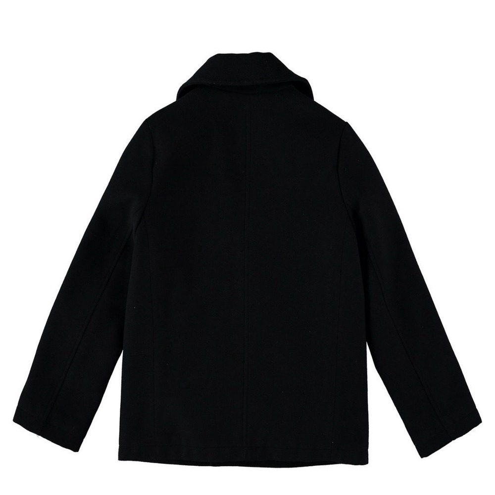 S Rothschild & Co Toddler Little Black Double Breasted Coat Leopard Hood NWT S-2